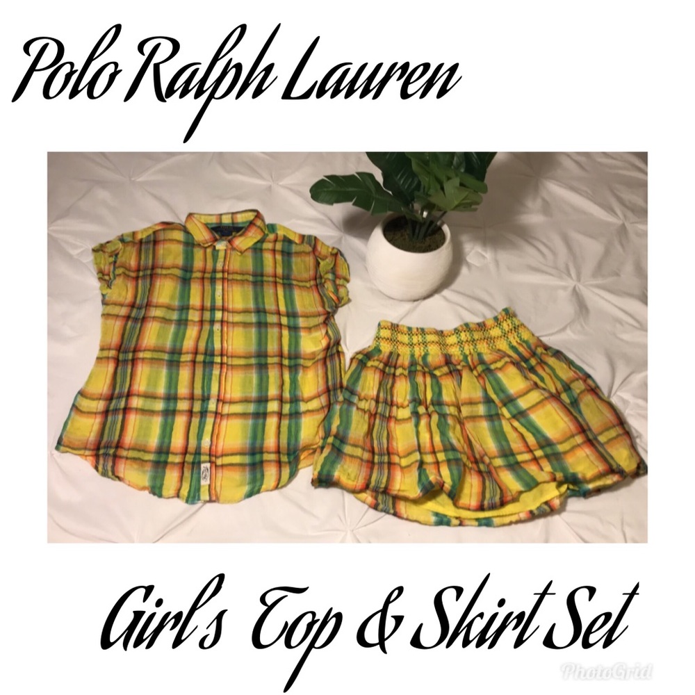 ❌SOLD❌Polo Ralph Lauren Girls shirt & skirt set 10